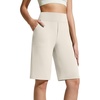 image:imageG4Free EverGoing Womens 10 Bermuda Shorts with Pockets High Waisted Knee Length Shorts for Women Walking Workout CasualIvory