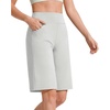 image:imageG4Free EverGoing Womens 10 Bermuda Shorts with Pockets High Waisted Knee Length Shorts for Women Walking Workout CasualLight Gray