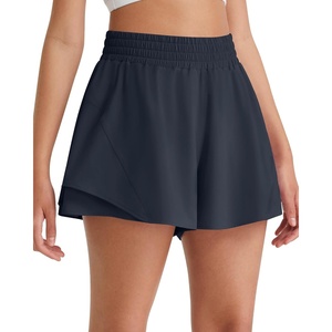 image:imageG4Free Chillwhisp Lightweight Running Shorts for Women 25 High Waist Workout Shorts with Liner Pocket TennisDark Navy