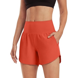 image:imageG4Free Chillwhisp Womens Athletic Shorts 4 High Waisted Lightweight Running Shorts with PocketsRust Orange