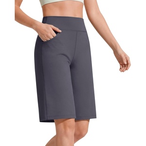 image:imageG4Free EverGoing Womens 10 Bermuda Shorts with Pockets High Waisted Knee Length Shorts for Women Walking Workout CasualDark Gray