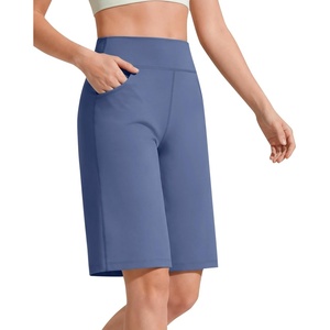 image:imageG4Free EverGoing Womens 10 Bermuda Shorts with Pockets High Waisted Knee Length Shorts for Women Walking Workout CasualDenim Blue