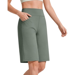 image:imageG4Free EverGoing Womens 10 Bermuda Shorts with Pockets High Waisted Knee Length Shorts for Women Walking Workout CasualGray Sage
