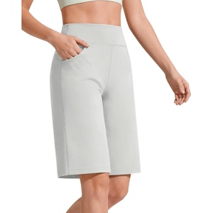 image:imageG4Free EverGoing Womens 10 Bermuda Shorts with Pockets High Waisted Knee Length Shorts for Women Walking Workout CasualLight Gray