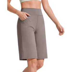 image:imageG4Free EverGoing Womens 10 Bermuda Shorts with Pockets High Waisted Knee Length Shorts for Women Walking Workout CasualTaupe