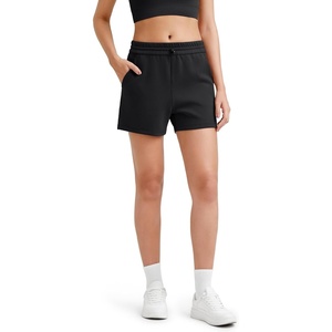 image:imageG4Free Smoofit Modal Soft Sweat Shorts Women Shockcord Elastic Waist Summer Casual Lounge Shorts with PocketsBlack