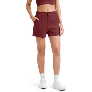 image:imageG4Free Smoofit Modal Soft Sweat Shorts Women Shockcord Elastic Waist Summer Casual Lounge Shorts with PocketsDark Burgundy