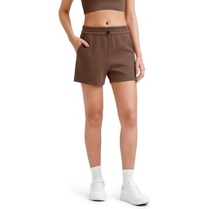 image:imageG4Free Smoofit Modal Soft Sweat Shorts Women Shockcord Elastic Waist Summer Casual Lounge Shorts with PocketsDark Coffee