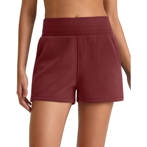 image:imageG4Free Smoofit Modal Soft Sweat Shorts for Women High Waist Summer Comfy Casual Shorts with PocketsDark Burgundy