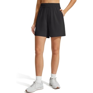 image:imageG4Free Strowen Casual Shorts for Women 4  Elastic Waist Lightweight Quick Dry Athletic Shorts with PocketsBlack