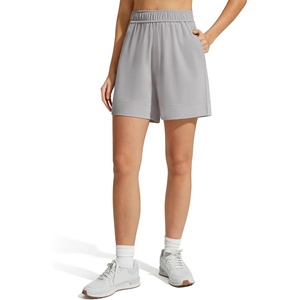 image:imageG4Free Strowen Casual Shorts for Women 4  Elastic Waist Lightweight Quick Dry Athletic Shorts with PocketsChime Gray