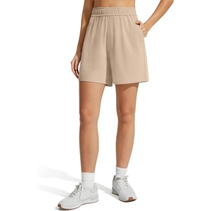 image:imageG4Free Strowen Casual Shorts for Women 4  Elastic Waist Lightweight Quick Dry Athletic Shorts with PocketsLight Khaki