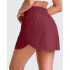 image:imageG4Free A Line Golf Skirts for Women 15 Elastic High Waisted Tennis Skorts Soft Casual Athletic Inner Shorts 4 PocketsWine Red