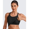 image:imageG4Free Barefeel Cropped Workout Tops for Women Built in Bra Removable Padded Longline Sports Bras Racerback Yoga TopsBlack