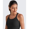 image:imageG4Free Barefeel Cropped Workout Tops for Women Built in Bra Removable Padded Longline Sports Bras Racerback Yoga TopsBlack