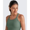 image:imageG4Free Barefeel Cropped Workout Tops for Women Built in Bra Removable Padded Longline Sports Bras Racerback Yoga TopsGray Sage
