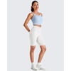 image:imageG4Free Barefeel Cropped Workout Tops for Women Built in Bra Removable Padded Longline Sports Bras Racerback Yoga TopsLight Denim