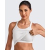 image:imageG4Free Barefeel Cropped Workout Tops for Women Built in Bra Removable Padded Longline Sports Bras Racerback Yoga TopsWhite