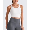 image:imageG4Free Barefeel Cropped Workout Tops for Women Built in Bra Removable Padded Longline Sports Bras Racerback Yoga TopsWhite