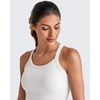 image:imageG4Free Barefeel Cropped Workout Tops for Women Built in Bra Removable Padded Longline Sports Bras Racerback Yoga TopsWhite