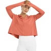 image:imageG4Free Skimetic Womens UPF 50 Sun Hoodie Shirts  Quick Dry Running Jacket Long Sleeve Rash Guard Zip Pocket Hiking AthleteBurnt Orange