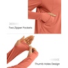 image:imageG4Free Skimetic Womens UPF 50 Sun Hoodie Shirts  Quick Dry Running Jacket Long Sleeve Rash Guard Zip Pocket Hiking AthleteBurnt Orange
