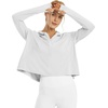 image:imageG4Free Skimetic Womens UPF 50 Sun Hoodie Shirts  Quick Dry Running Jacket Long Sleeve Rash Guard Zip Pocket Hiking AthleteGray