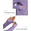 image:imageG4Free Skimetic Womens UPF 50 Sun Hoodie Shirts  Quick Dry Running Jacket Long Sleeve Rash Guard Zip Pocket Hiking AthleteGray Purple