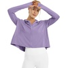 image:imageG4Free Skimetic Womens UPF 50 Sun Hoodie Shirts  Quick Dry Running Jacket Long Sleeve Rash Guard Zip Pocket Hiking AthleteGray Purple