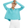 image:imageG4Free Skimetic Womens UPF 50 Sun Hoodie Shirts  Quick Dry Running Jacket Long Sleeve Rash Guard Zip Pocket Hiking AthleteLake Blue