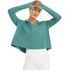 image:imageG4Free Skimetic Womens UPF 50 Sun Hoodie Shirts  Quick Dry Running Jacket Long Sleeve Rash Guard Zip Pocket Hiking AthleteMyrtle Green