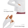 image:imageG4Free Skimetic Womens UPF 50 Sun Hoodie Shirts  Quick Dry Running Jacket Long Sleeve Rash Guard Zip Pocket Hiking AthleteWhite