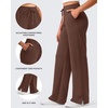 image:imageG4Free Smoofit Modal Soft Womens Wide Leg Sweatpants High Waisted Drawstring Side Slit Casual PantsCoffee Brown