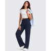 image:imageG4Free Smoofit Modal Soft Womens Wide Leg Sweatpants High Waisted Drawstring Side Slit Casual PantsDark Navy