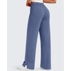 image:imageG4Free Smoofit Modal Soft Womens Wide Leg Sweatpants High Waisted Drawstring Side Slit Casual PantsDenim Blue
