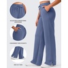 image:imageG4Free Smoofit Modal Soft Womens Wide Leg Sweatpants High Waisted Drawstring Side Slit Casual PantsDenim Blue