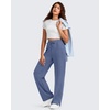 image:imageG4Free Smoofit Modal Soft Womens Wide Leg Sweatpants High Waisted Drawstring Side Slit Casual PantsDenim Blue
