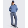 image:imageG4Free Smoofit Modal Soft Womens Wide Leg Sweatpants High Waisted Drawstring Side Slit Casual PantsDenim Heather