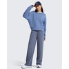 image:imageG4Free Smoofit Modal Soft Womens Wide Leg Sweatpants High Waisted Drawstring Side Slit Casual PantsDenim Heather