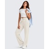 image:imageG4Free Smoofit Modal Soft Womens Wide Leg Sweatpants High Waisted Drawstring Side Slit Casual PantsIvory