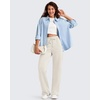 image:imageG4Free Smoofit Modal Soft Womens Wide Leg Sweatpants High Waisted Drawstring Side Slit Casual PantsIvory