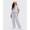 image:imageG4Free Smoofit Modal Soft Womens Wide Leg Sweatpants High Waisted Drawstring Side Slit Casual PantsLight Gray