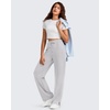 image:imageG4Free Smoofit Modal Soft Womens Wide Leg Sweatpants High Waisted Drawstring Side Slit Casual PantsLight Gray