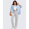 image:imageG4Free Smoofit Modal Soft Womens Wide Leg Sweatpants High Waisted Drawstring Side Slit Casual PantsLight Gray