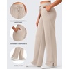 image:imageG4Free Smoofit Modal Soft Womens Wide Leg Sweatpants High Waisted Drawstring Side Slit Casual PantsLight Khaki