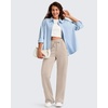 image:imageG4Free Smoofit Modal Soft Womens Wide Leg Sweatpants High Waisted Drawstring Side Slit Casual PantsLight Khaki