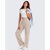 image:imageG4Free Smoofit Modal Soft Womens Wide Leg Sweatpants High Waisted Drawstring Side Slit Casual PantsLight Khaki