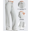 image:imageG4Free Smoofit Modal Soft Womens Wide Leg Sweatpants High Waisted Drawstring Side Slit Casual PantsMedium Heather
