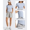 image:imageG4Free Soft Lyocell Workout Tops Womens Short Sleeve Cropped TShirt Relaxed Fit Crewneck Casual Tees Athletic RunningLight Denim
