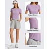 image:imageG4Free Soft Lyocell Workout Tops Womens Short Sleeve Cropped TShirt Relaxed Fit Crewneck Casual Tees Athletic RunningLight Purple